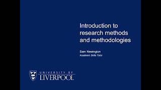 Introduction to research methods and methodologies [upl. by Neil832]