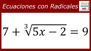 ECUACIONES CON RADICALES  Ejercicio 1 [upl. by Archy]