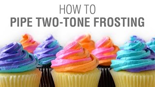 How to Pipe TwoTone Swirled Frosting [upl. by Darrin]