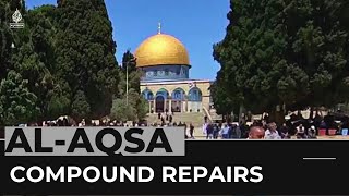 AlAqsa Mosque Restoration works begin on compound [upl. by Adniled589]