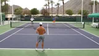 Fabio Fognini Practice 2014 BNP Paribas Open Indian Wells [upl. by Lrub]