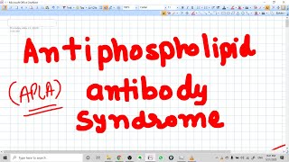 ANTI PHOSPHOLIPID ANTIBODY SYNDROME  CONCEPT  MADEEASY [upl. by Eednim534]