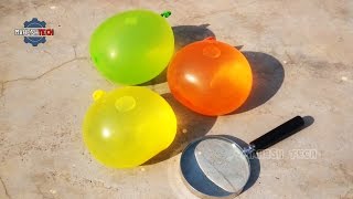 Water Balloons Popping and Fire With Magnifying Glass  Crazy Tech Man [upl. by Dennard]