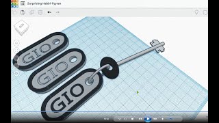 Tinkercad tutorial come costruire un portachiave con chiave [upl. by Aedrahs]