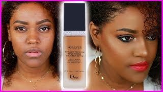 DIOR FOREVER FOUNDATION REVIEW  DEMO  dark SKin [upl. by Alburg225]