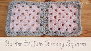 Easy Crochet  How to border amp join granny squares [upl. by Ahtnama517]