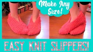 Easy Knitted Slippers for Beginners Fast amp FUN [upl. by Ylreveb]