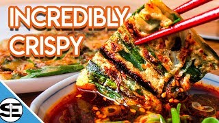 How To Make Korean Pancake Crispy [upl. by Akienahs937]