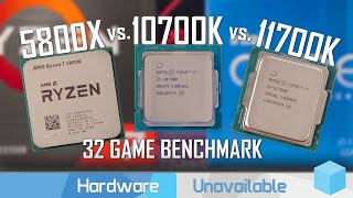 Ryzen 7 5800X vs Core i710700K amp 11700K 32 Game Benchmark [upl. by Nihs]