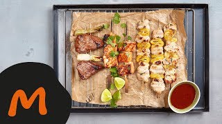 Trio de brochettes – Recette Migusto [upl. by Mccallion]