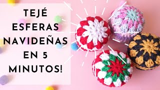 ¿Cómo tejer esferas navideñas en 5 minutos  Navidad DIY  Ganchillo  Crochet [upl. by Ardnnaed]