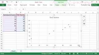 Scatterplots and Correlation in Excel 2016 [upl. by Kcirrem]