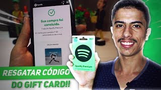 Como usar o Gift Card do Spotify  Resgatar o código [upl. by Litch159]