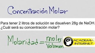 Como calcular la concentración molar de un compuesto [upl. by Ojahtnamas]