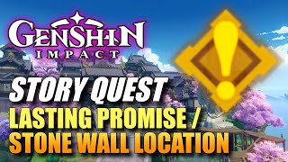 Genshin Impact  Lasting Promise  Stone Wall Location Story Quest Guide [upl. by Mirella]