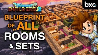 101 Rooms in 1 Blueprint  Almost every Room and Set in the game  Dragon Quest Builders 2 [upl. by Nowtna]