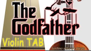 The Godfather  Theme  Violin  Play Along Tab Tutorial [upl. by Ennyletak870]