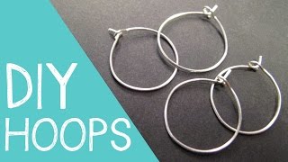 DIY Hoop Earrings  Wine Charm Rings Wire Jewelry Tutorial [upl. by Haleehs951]