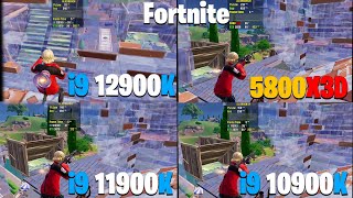 i9 10900K amp i9 11900K amp 12900K VS 5800X3D  Fortnite Performance Mode [upl. by Juetta]