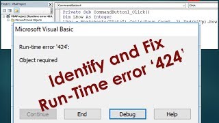 Runtime error 424 object required  Identify and Fix it [upl. by Scheck]