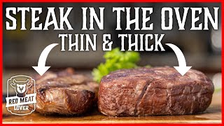 How to Cook Steak in Oven  Thin amp THICK Broil Steak Recipes [upl. by Jehu]