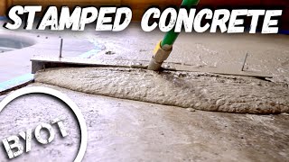 STAMPED CONCRETE  DIY CONCRETE OVERLAY [upl. by Cigam]