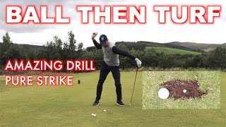 How To Hit The Golf Ball Then The Turf With Irons  Easy Drill  Pure Strike [upl. by Rafaello50]