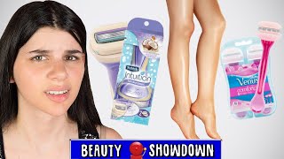 SHAVING SOME THICK HAIR BATTLE Schick Intuition Review VS Gillette Venus Comfortglide Review [upl. by Annaynek911]