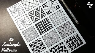 15 Zentangle Patterns  Part 2  Tutorial [upl. by Adaurd]