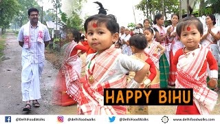 RONGALI BIHU Celebration in Assam  Pitha Jolpan amp BIHU DANCE [upl. by Ayekahs]