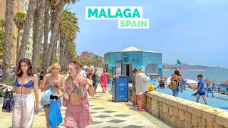 Malaga Spain 🇪🇸 Summer 2023 4KHDR Walking Tour [upl. by Noyerb652]