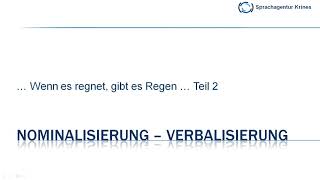 Nominalisierung amp Verbalisierung Teil 2 Konjunktionen und Präpositionen [upl. by Carolyne558]