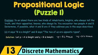 Propositional Logic − Puzzle 1 [upl. by Pack421]