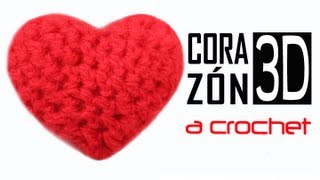 Corazón 3D a Crochet  PASO A PASO [upl. by Veronica]