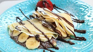 Nutella and Banana Crepe Recipe  How to make crepes from scratch [upl. by Gilberte]