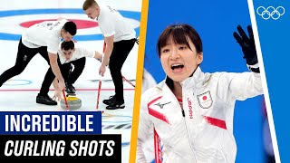 The most INCREDIBLE Curling Shots at Beijing 2022 [upl. by Antipas436]