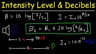 Sound Intensity Level in Decibels amp Distance  Physics Problems [upl. by Ahders]