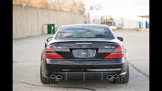 Mercedes Benz SL55 AMG custom exhaust preview Cold start revs tunnel runs [upl. by Ymorej]