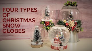 Four DIY Christmas Snow Globes from Dollar Tree Items [upl. by Lema989]