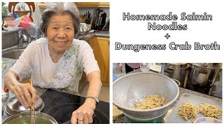 Homemade Saimin Noodles and Dungeness Crab Broth Hawaii Cooking [upl. by Merwin]