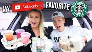 Trying MY Subscribers FAVORITE Starbucks Drinks [upl. by Bara]