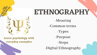 Ethnographic Research नृवंशविज्ञान अनुसंधान  Research Methodology [upl. by Christiane402]