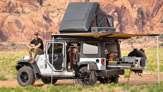 DIY JEEP BUILD  3 YEARS LIVING IN A JEEP  BEDKITCHENCLOSET [upl. by Omissam]