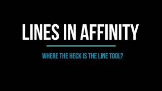 How to make lines in Affinity Designer amp Publisher [upl. by Aiekat]