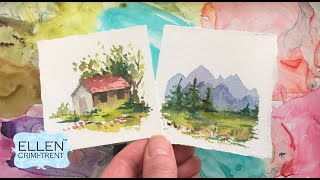 Watercolor Tutorial Landscape Vignettes for Beginners Mini Monday Madness [upl. by Sidnac815]