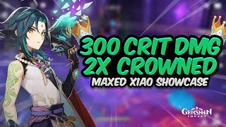 FULLY MAXED XIAO SHOWCASE 300 CRIT DMG  Lvl 90 C1 Xiao Destroying Everything  Genshin Impact [upl. by Pesvoh114]