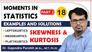 Skewness amp Kurtosis  Moments  Leptokurtic Mesokurtic Platykurtic  Examples [upl. by Derraj]