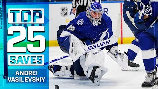 Top 25 Andrei Vasilevskiy Saves from 201920  NHL [upl. by Agneta]