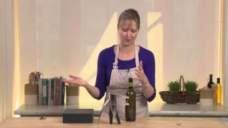 How to Use the Le Creuset Vertical Lever Wine Opener  WilliamsSonoma [upl. by Ainwat612]