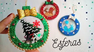 🎅 DIY🎄Originales Esferas de Navidad shaker quotTransparentes y Rellenasquot Súper fáciles [upl. by Skardol]